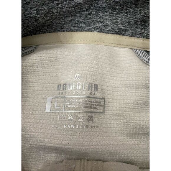 Rawgear Mens Athletic Cream Shirt Workout Half Zip Sz L - Picture 4 of 4